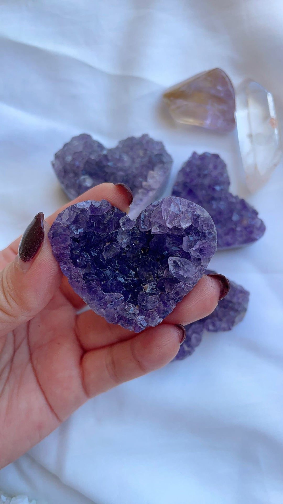 Amethyst Cluster Heart