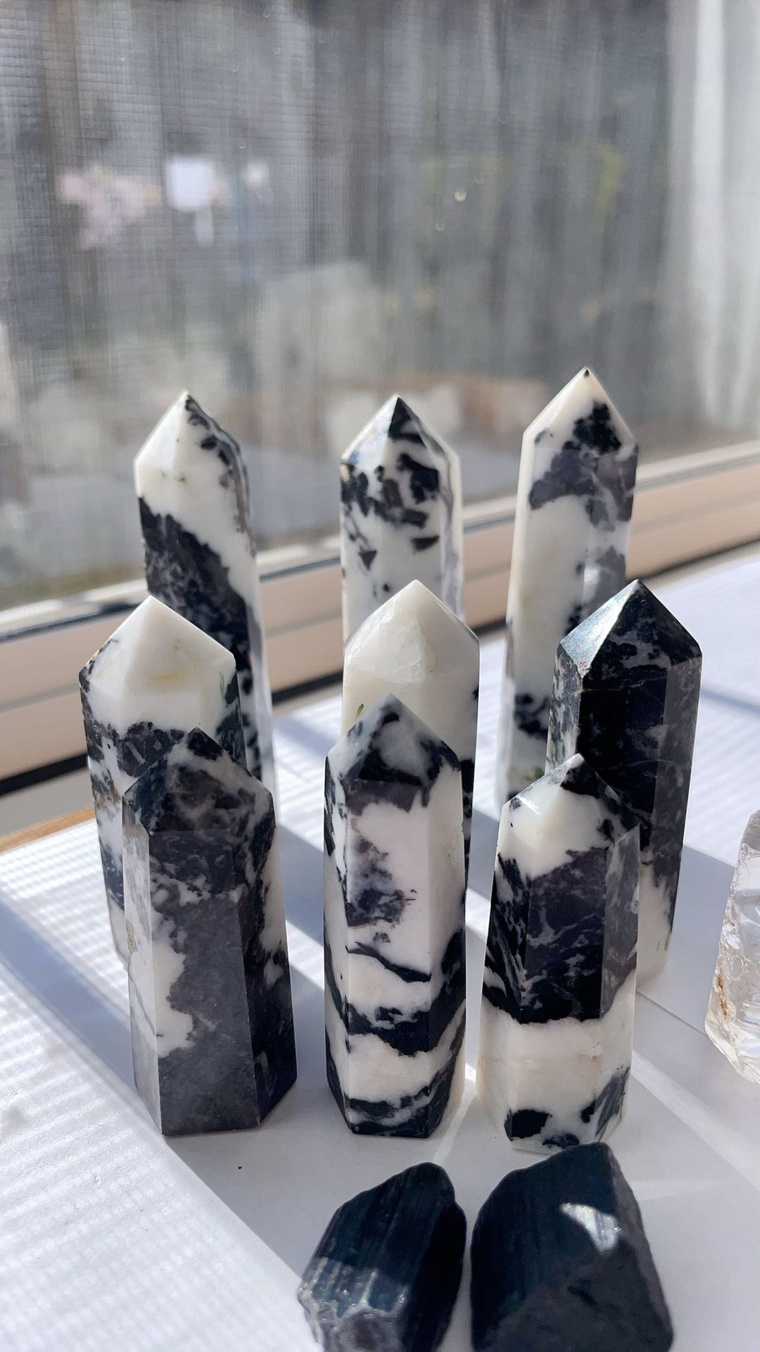 Black Zebra Stone Jasper Tower