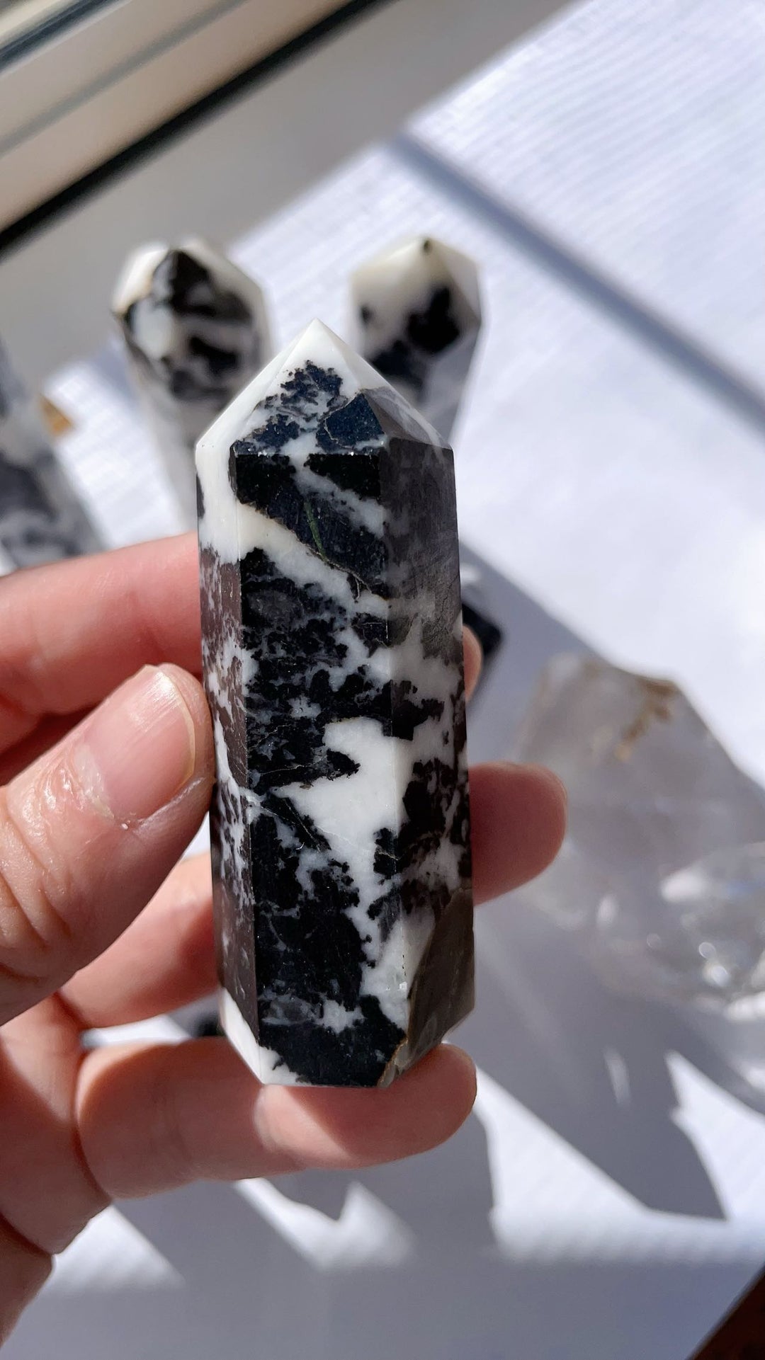 Black Zebra Stone Jasper Tower