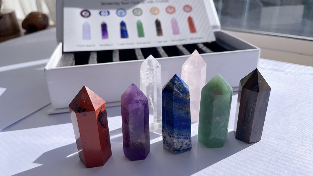 Seven 7 Chakra Tower Point Generator Gift Set for Meditation