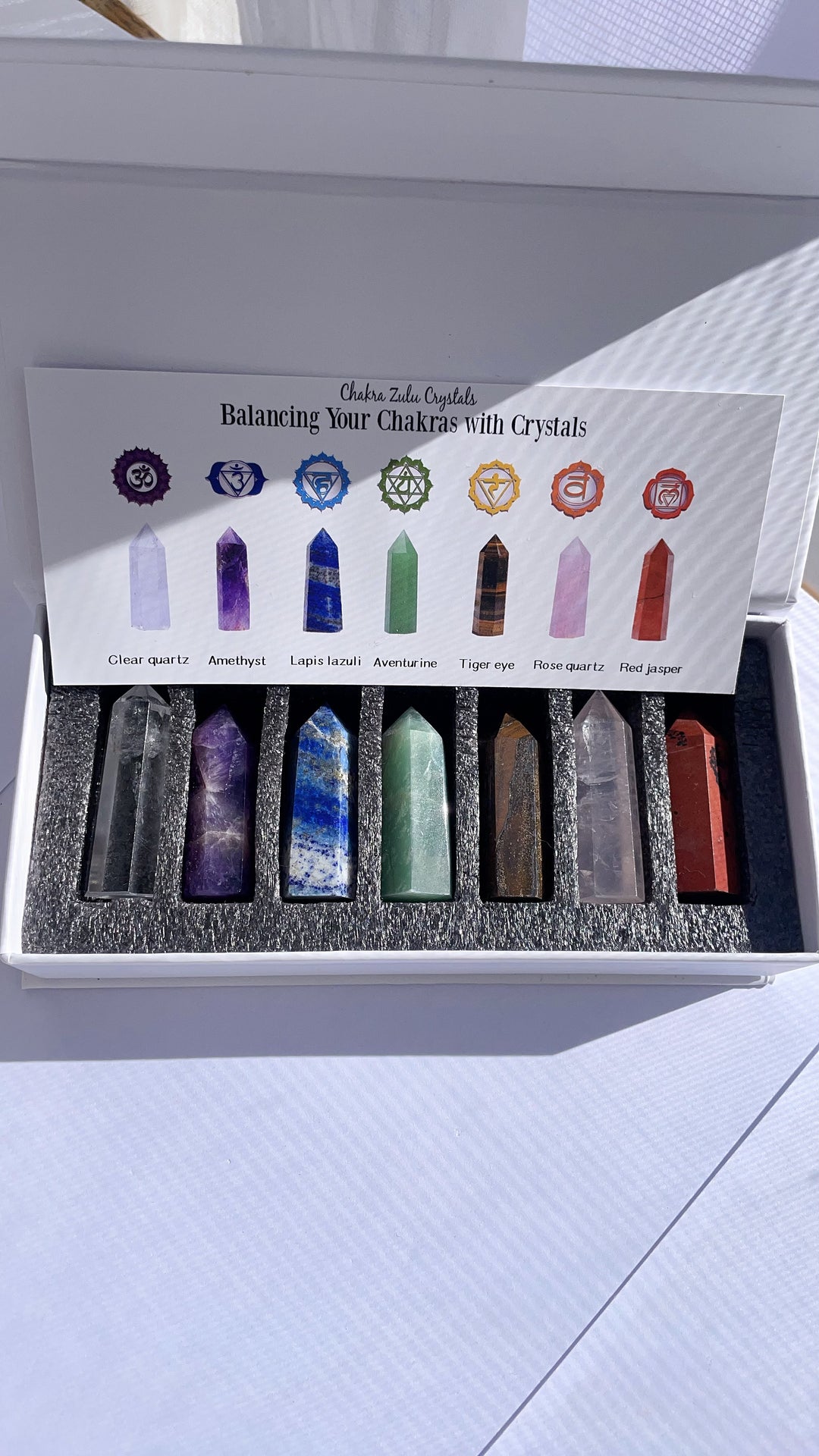 Seven 7 Chakra Tower Point Generator Gift Set for Meditation