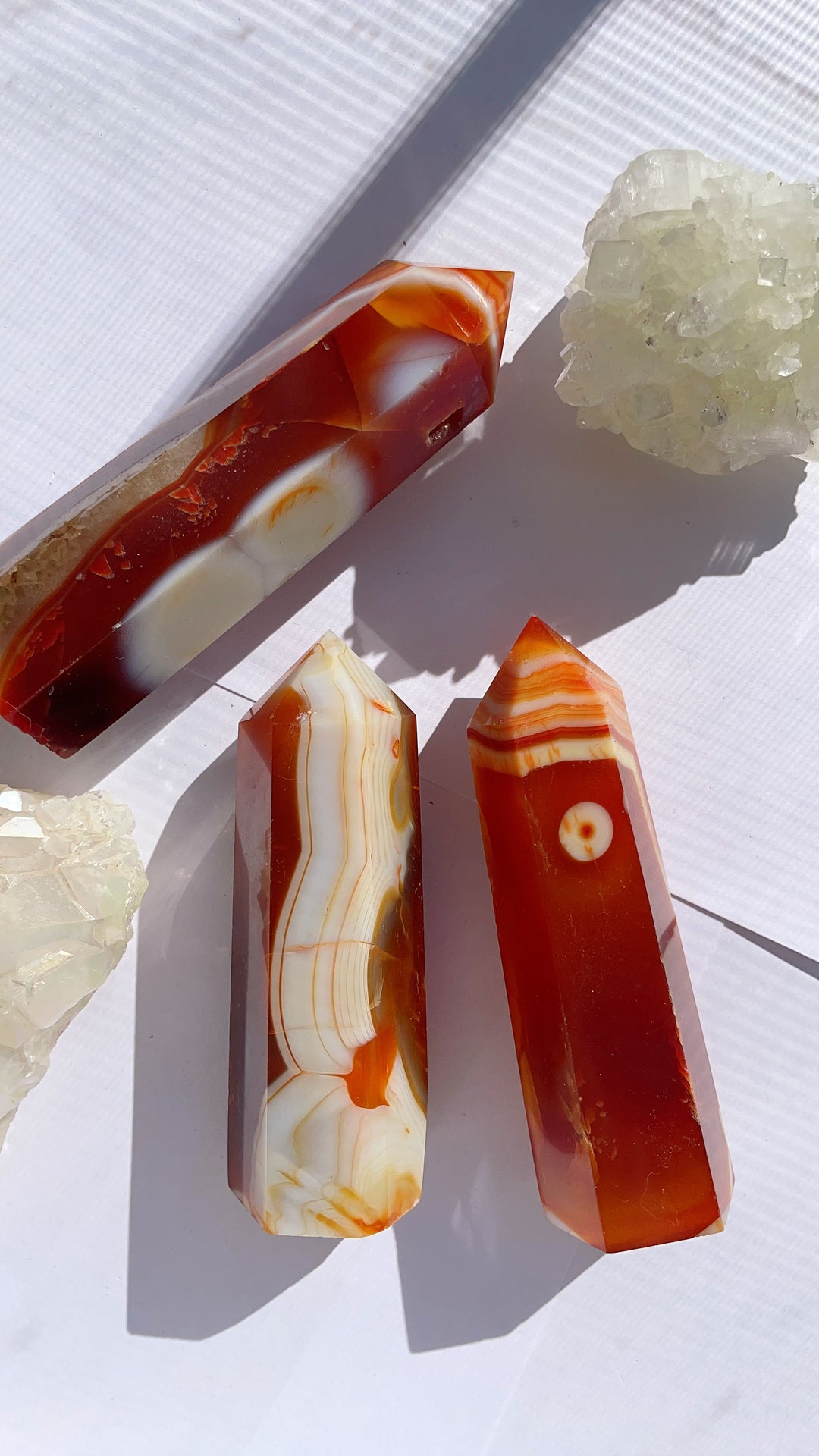 Banded Carnelian Crystal Tower Point Generator Sacral Chakra