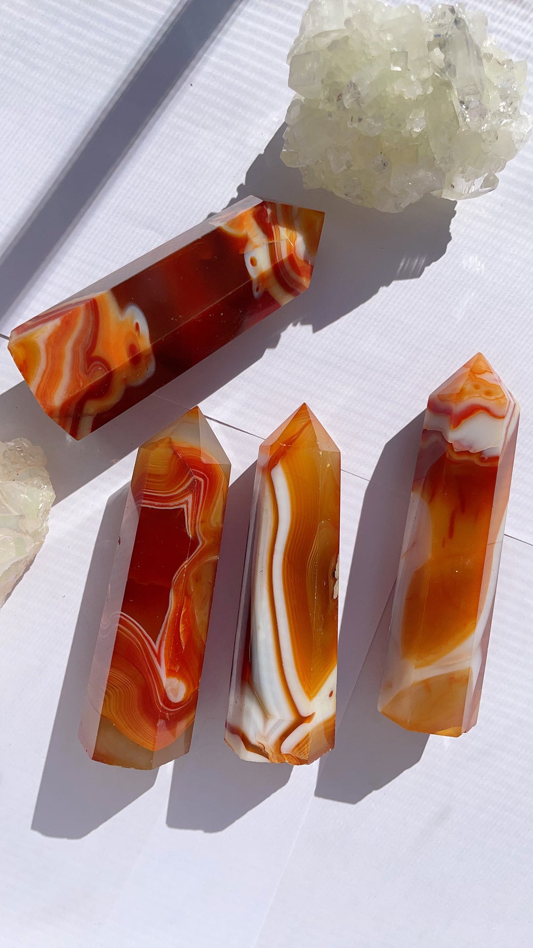 Banded Carnelian Crystal Tower Point Generator Sacral Chakra