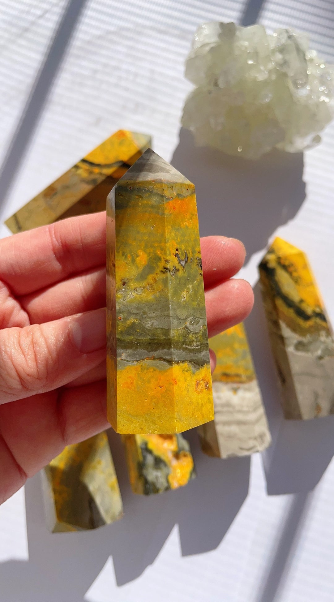 Bumblebee Jasper Crystal Tower Point Generator