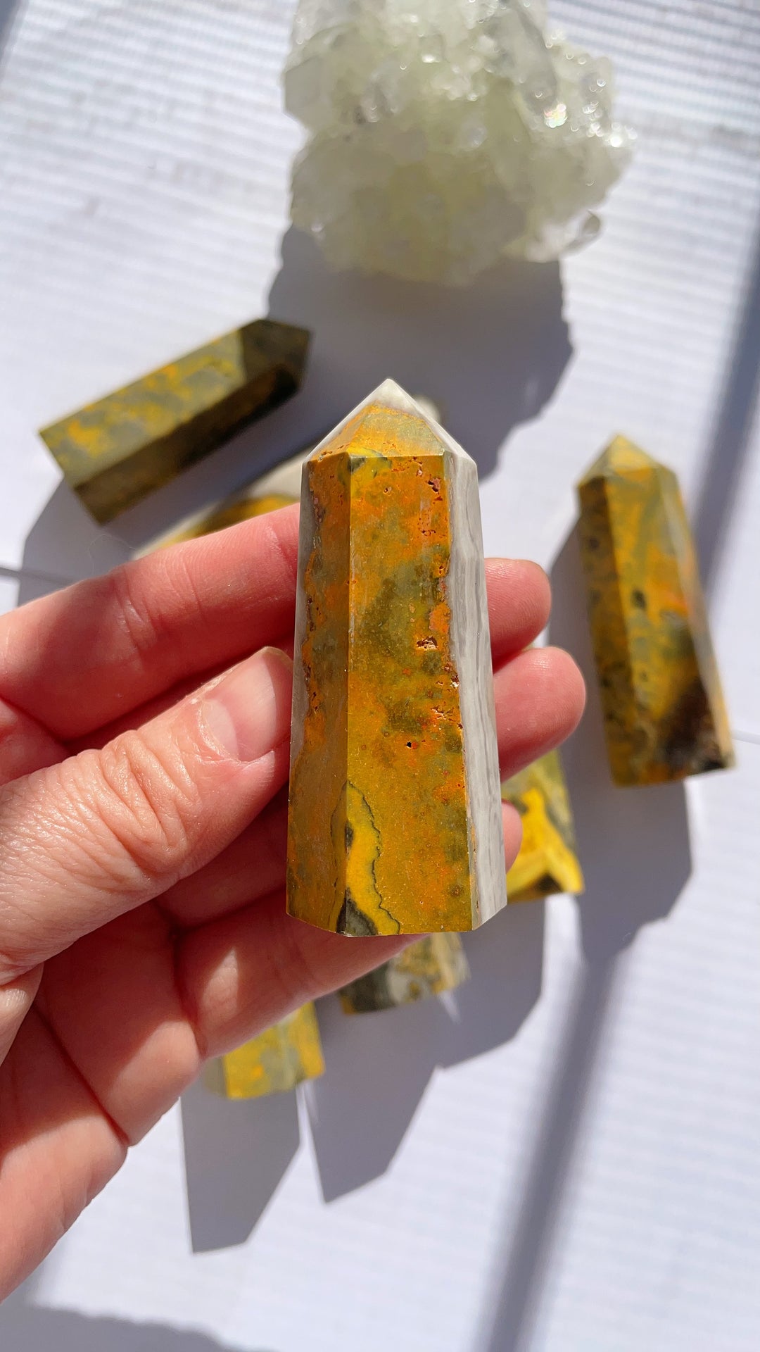 Bumblebee Jasper Crystal Tower Point Generator