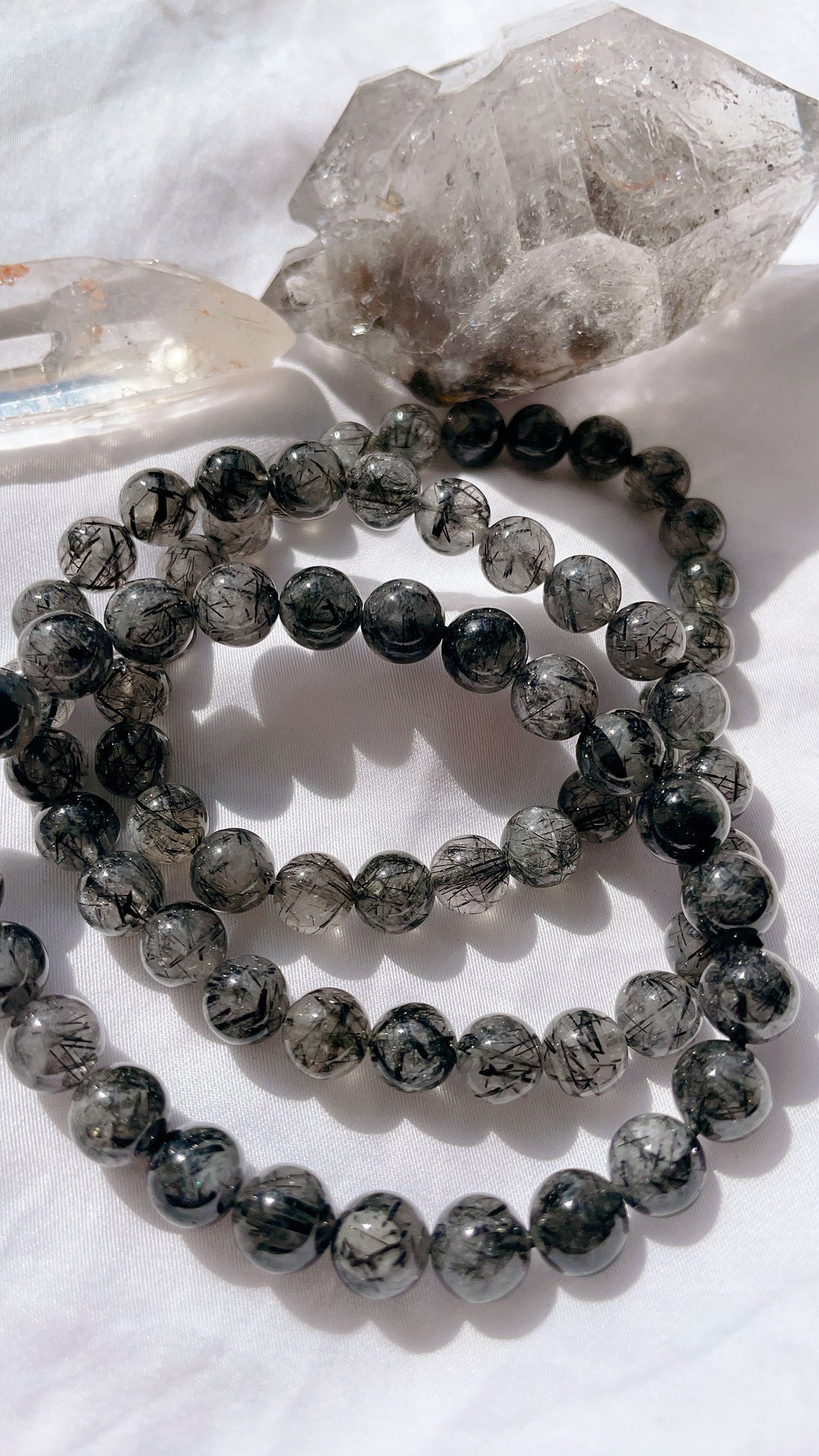 Black Tourmaline x Clear Quartz Crystal Bracelet